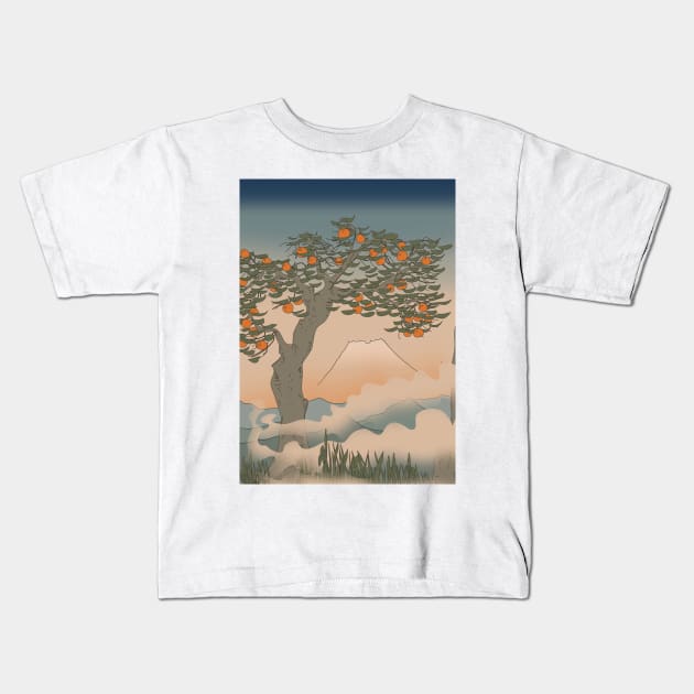 Japanese Orange Tree Kids T-Shirt by nickemporium1